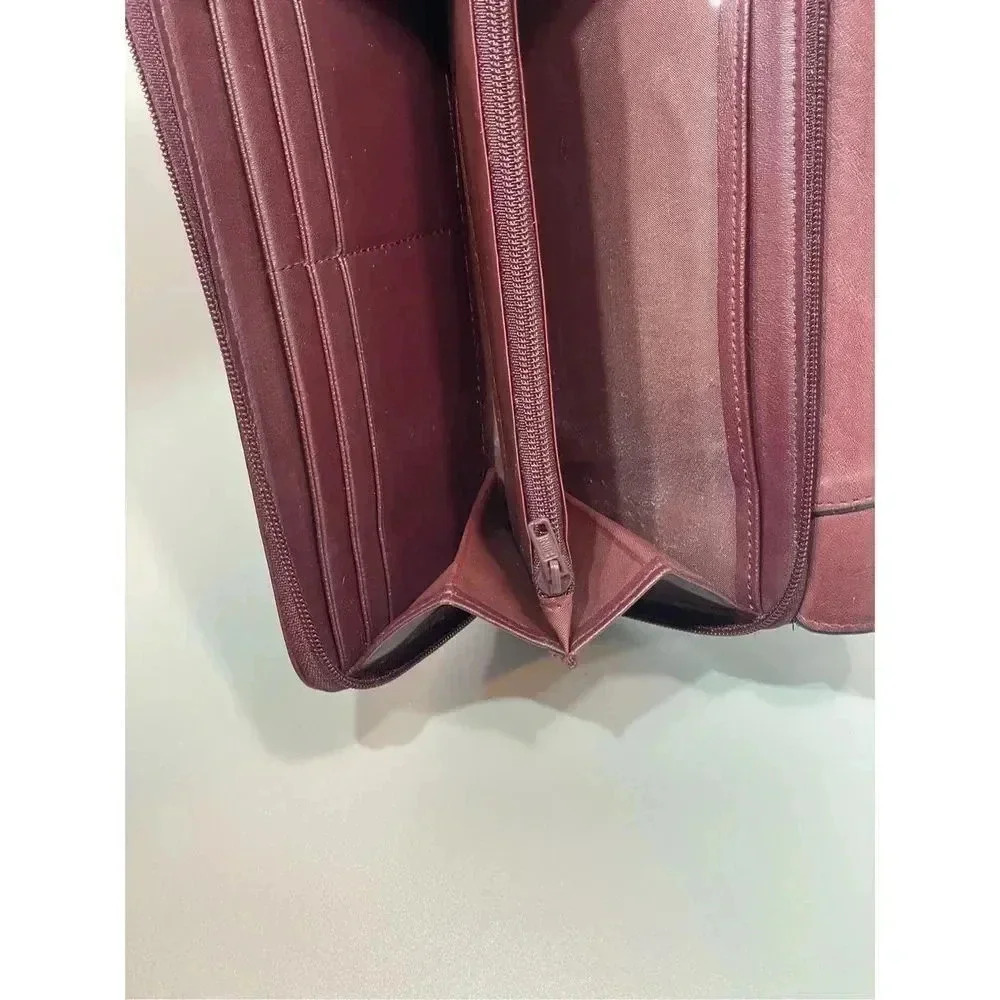 Vintage | Buxton Marble Glazed Velvet Cowhide Bifold Wallet Purse with zippered - Picture 7 of 9